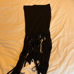 Elegant Black Fringe Skirt